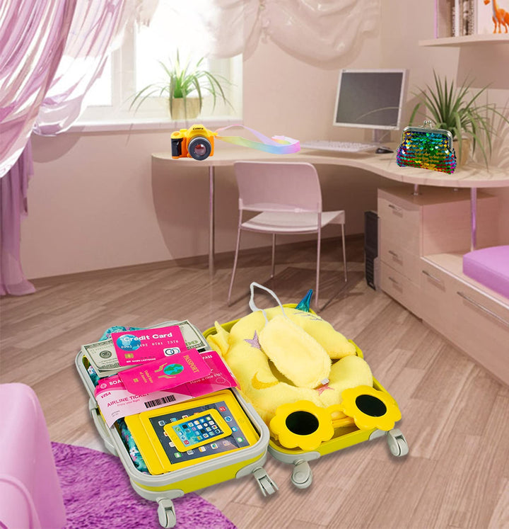 Doll Clothes and Accessories 18 Inch Doll Travel Set with Unicorn Printed Luggage Suitcase Fit for 18 inch Girl Doll,Most 18 Inch Dolls(No Doll)