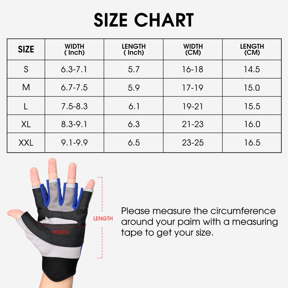 Sailing Gloves 3/4 Finger and Grip Great for Sailing, Yachting, Paddling, Kayaking, Fishing, Dinghying Water Sports for Men and Women Blue M