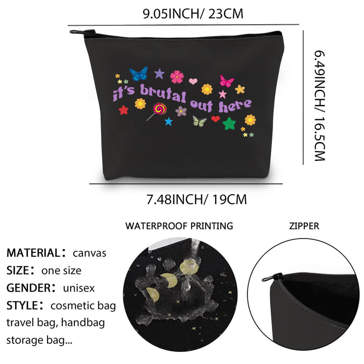 XYANFA Singer Makeup Bag Fans Gift singer Cosmetic Bag for Girls Music Lover Gift (brutal out here)
