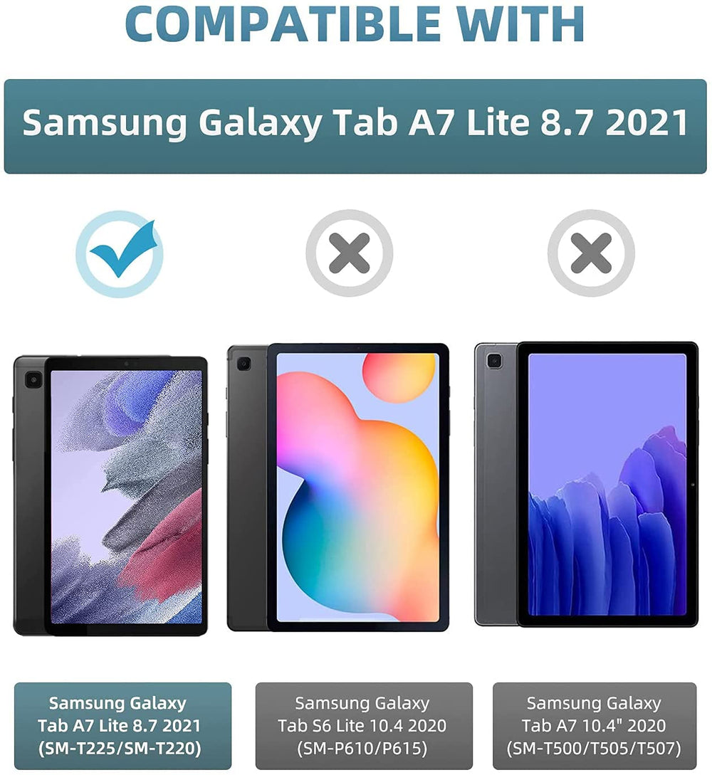 Kids Case for Samsung Galaxy Tab A7 Lite 8.7 2021 & Galaxy Tab A9 8.7 Inch 2023 - with Screen Protector, Shockproof Lightweight Samsung Galaxy Tab A9/A7 Lite 8.7 Case, Blue