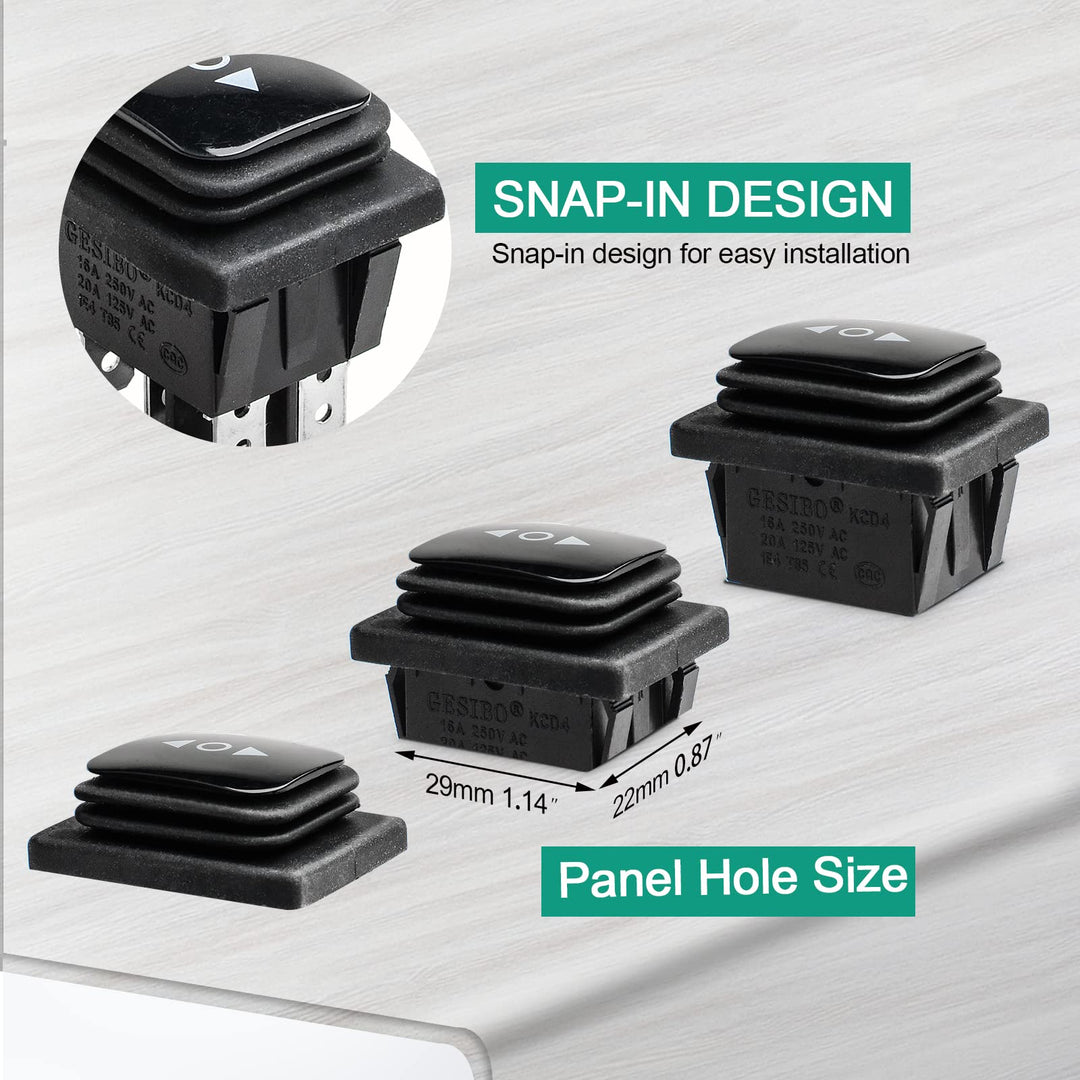 QTEATAK DC 12V 10A 6 Pin 3 Position (ON)-Off-(ON) AC 11