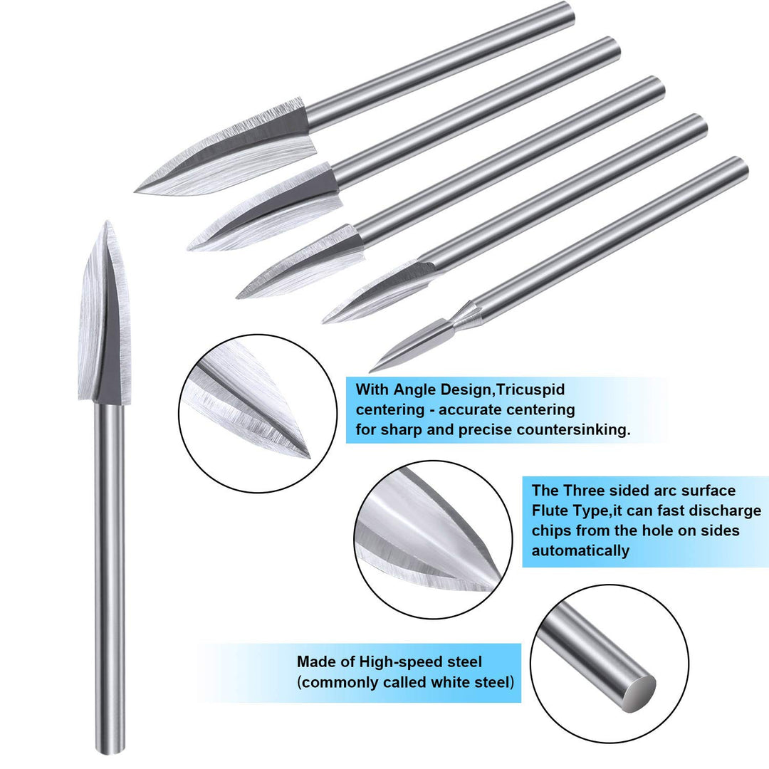 10 Pieces Wood Carving Drill bits Wood Carving Engraving Tools Rotary Carving bits DIY Woodworking Drill Accessories