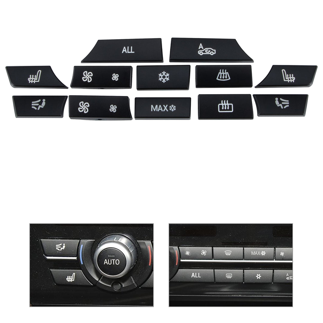 Air Conditioning Button Covers 12PCS, A/C Heater Key Caps Switch Cover Replacement Repair Kit for 5 6 7 F10 F01 F12 61319313923
