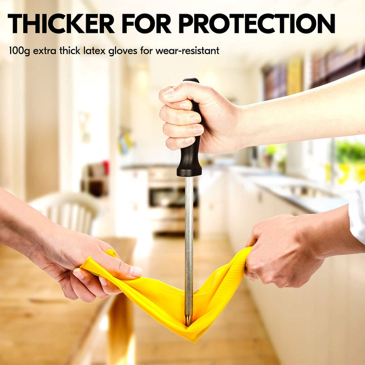 Vgo... 1-Pair Reusable Household Gloves, Rubber Dishwas