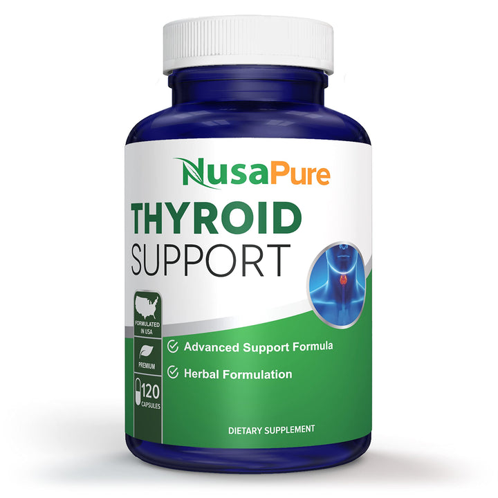 Thyroid Support Supplement (Non-GMO) 120 caps, Ashwaganda, Iodine, Zinc, kelp, Vitamin B12, L-Tyrosine, Selenium, Copper