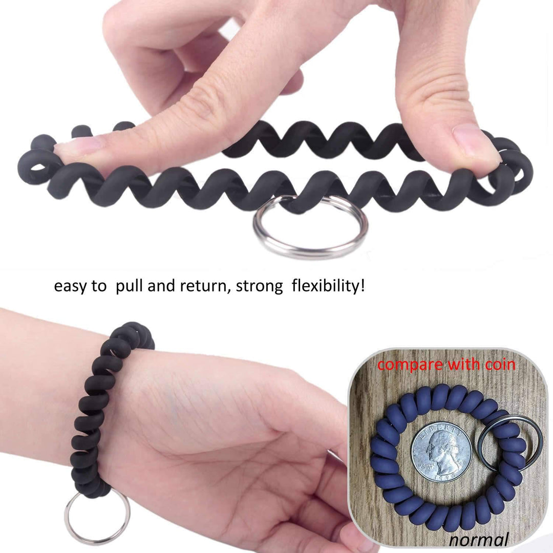 BIHRTC 5 Color Wrist Keychain Plastic Spring Flexible S