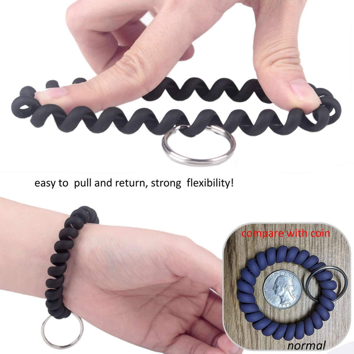 BIHRTC 5 Color Wrist Keychain Plastic Spring Flexible S