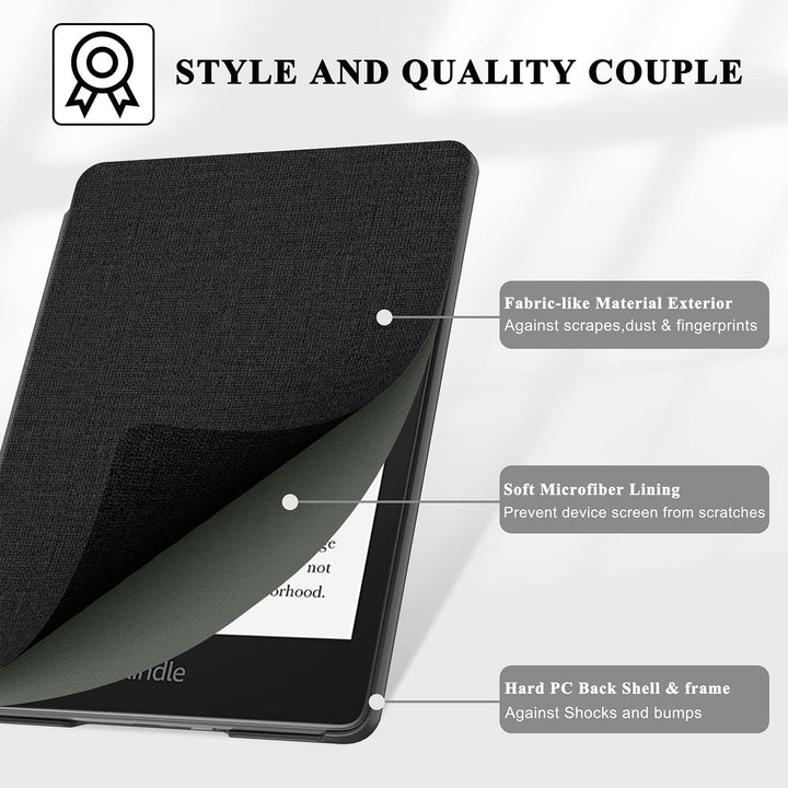 Case for All-New Kindle Paperwhite,(Only Fit 11th Generation-2021 Release),Premium Slim Folio Cover with Auto Wake/Sleep for Kindle Paperwhite &amp; Signature Edition 6.8 E-Reader,Black