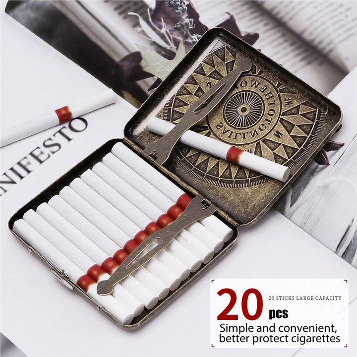 Retro Metal Cigarette Box Case, 20 pcs Cigarettes, Dura