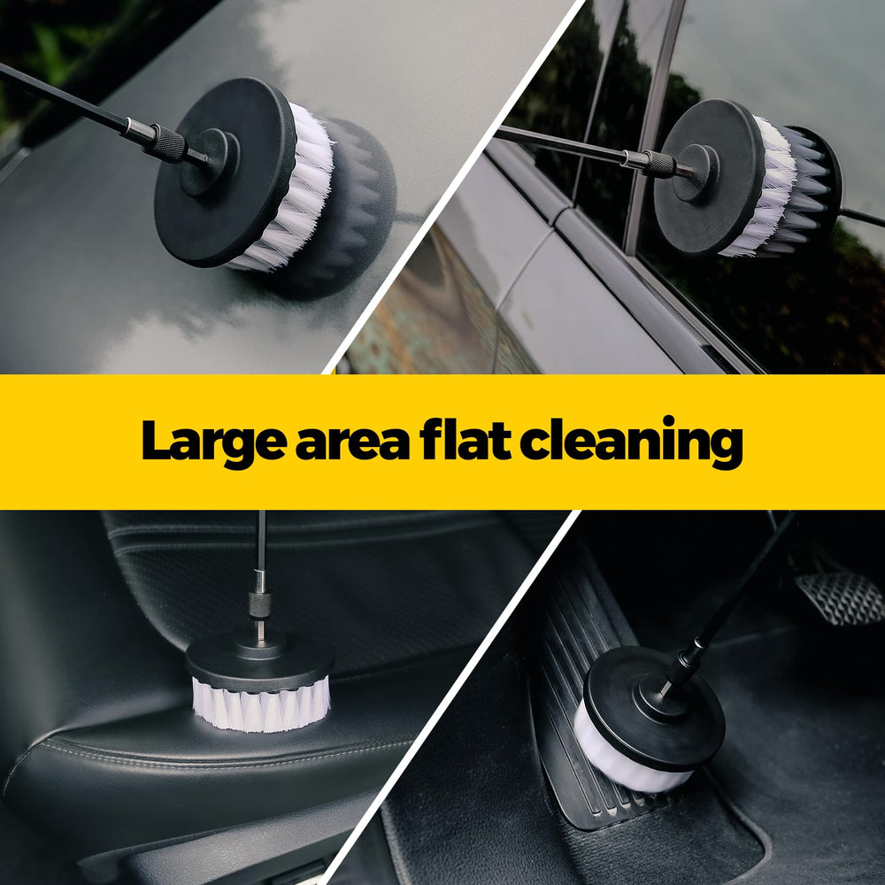 6Pack Drill Brush Power Scrubber Cleaning Brush Extended Long Attachment Set All Purpose Drill Scrub Brushes Kit for Grout, Floor, Tub, Shower, Tile, Bathroom and Kitchen Surface White