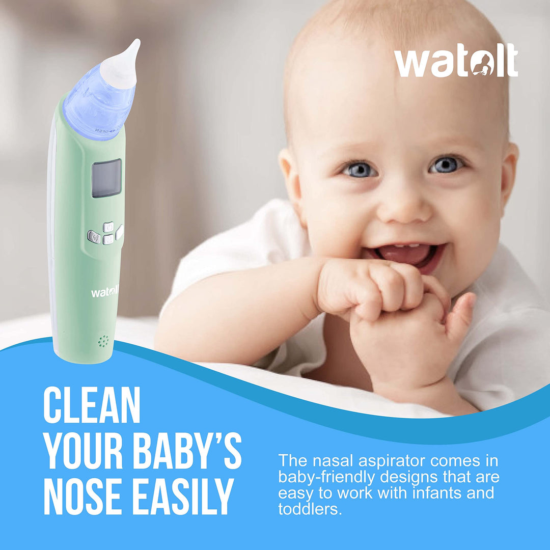 Watolt Baby Nasal Aspirator - Electric Nose Suction for Baby - Automatic Booger Sucker for Infants - Battery Powered Snot Mucus Remover for Kids Toddlers