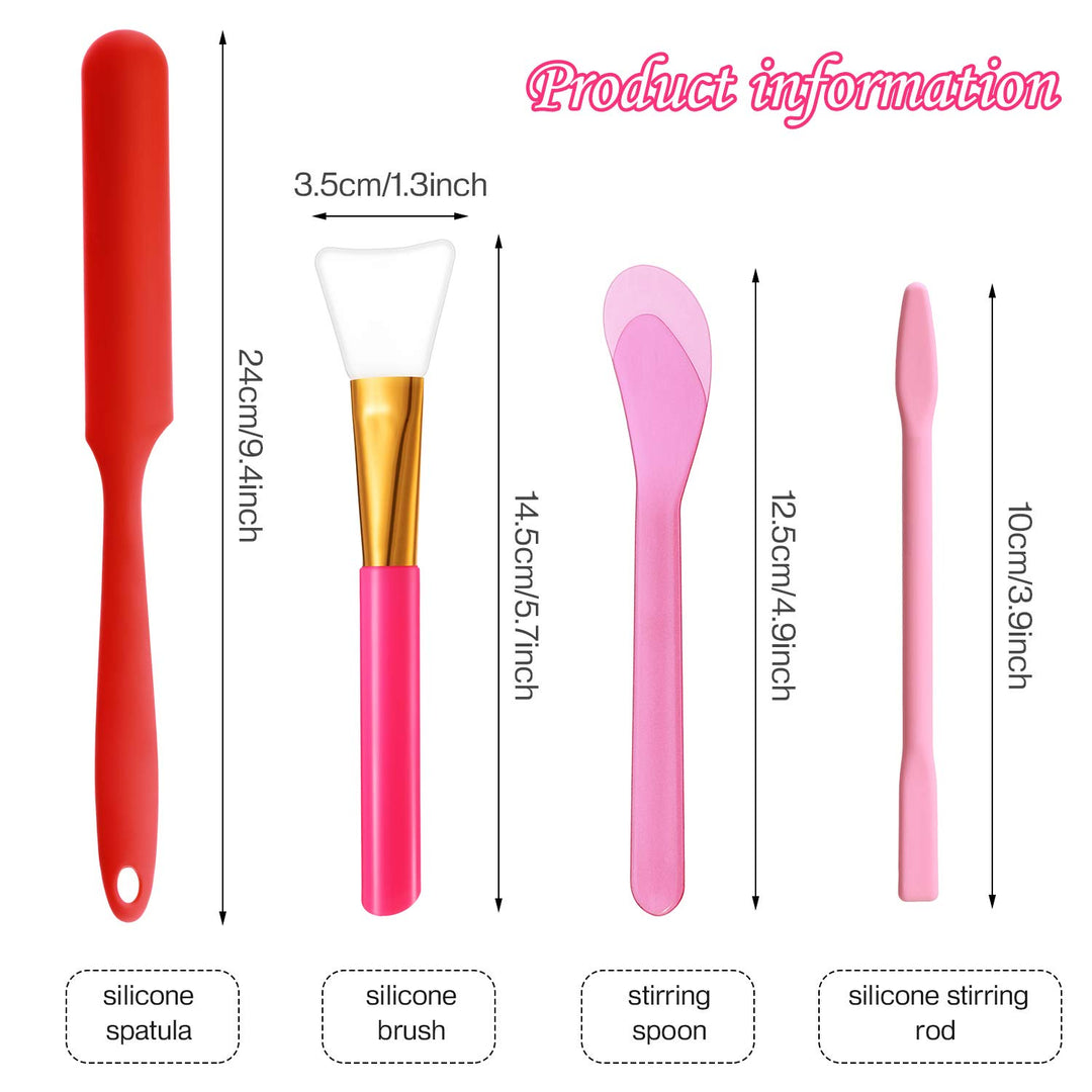 12 Pcs Silicone Stir Sticks Kit, Silicone Epoxy Brushes, Silicone Stir Tool Sticks, Mixing Spoon, Silicone Scraper DIY Crafts Tools for Resin Epoxy Liquid Paint(Bright Color)