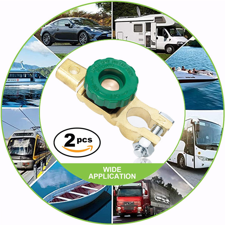 Battery Disconnect Switch 2Pcs Universal Battery Cut Off Switch 12v-24v Battery Isolator Switch for Car Truck Boat Vehicles