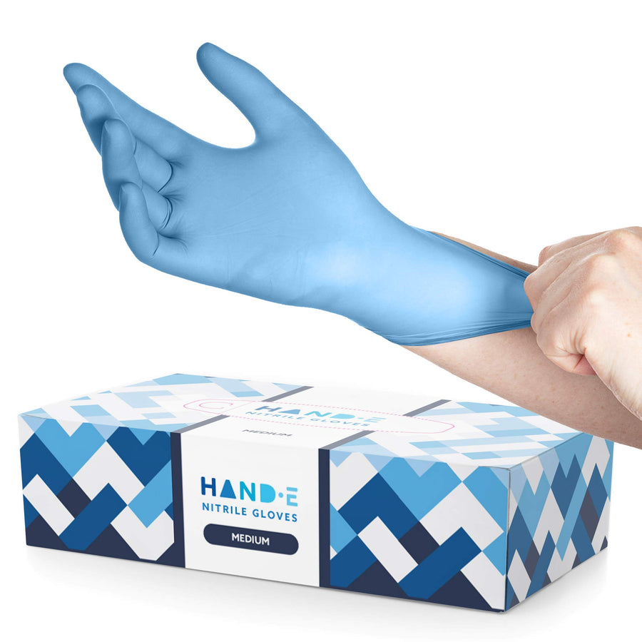Disposable Blue Nitrile Gloves Medium - 100 Count - Lat