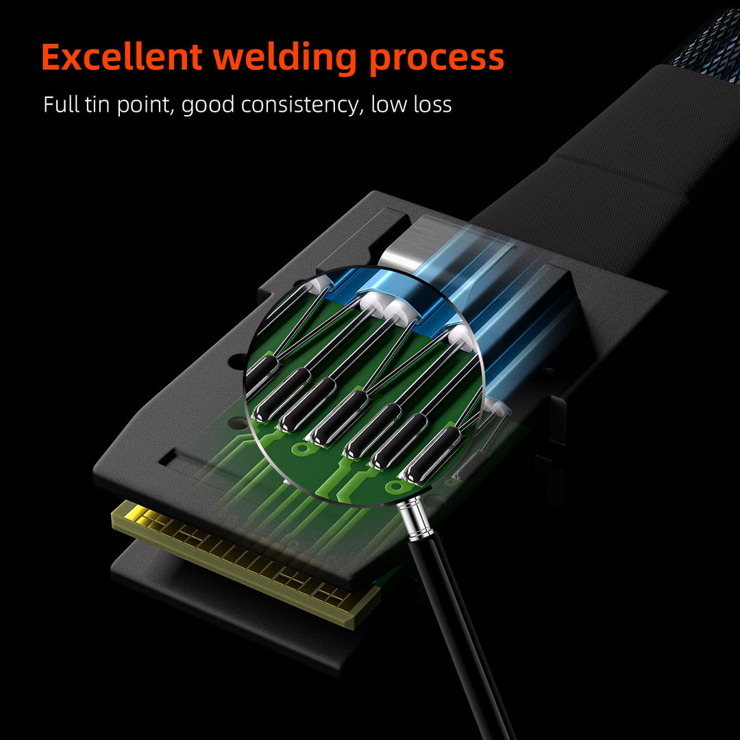 Mini SAS to 4 SATA Cable, 36 Pin SFF 8087 Host/Controller to 7 Pin SATA Target/Backplane, Compatible with PERC H310, RAID Controller 3Feet(2 Pack)