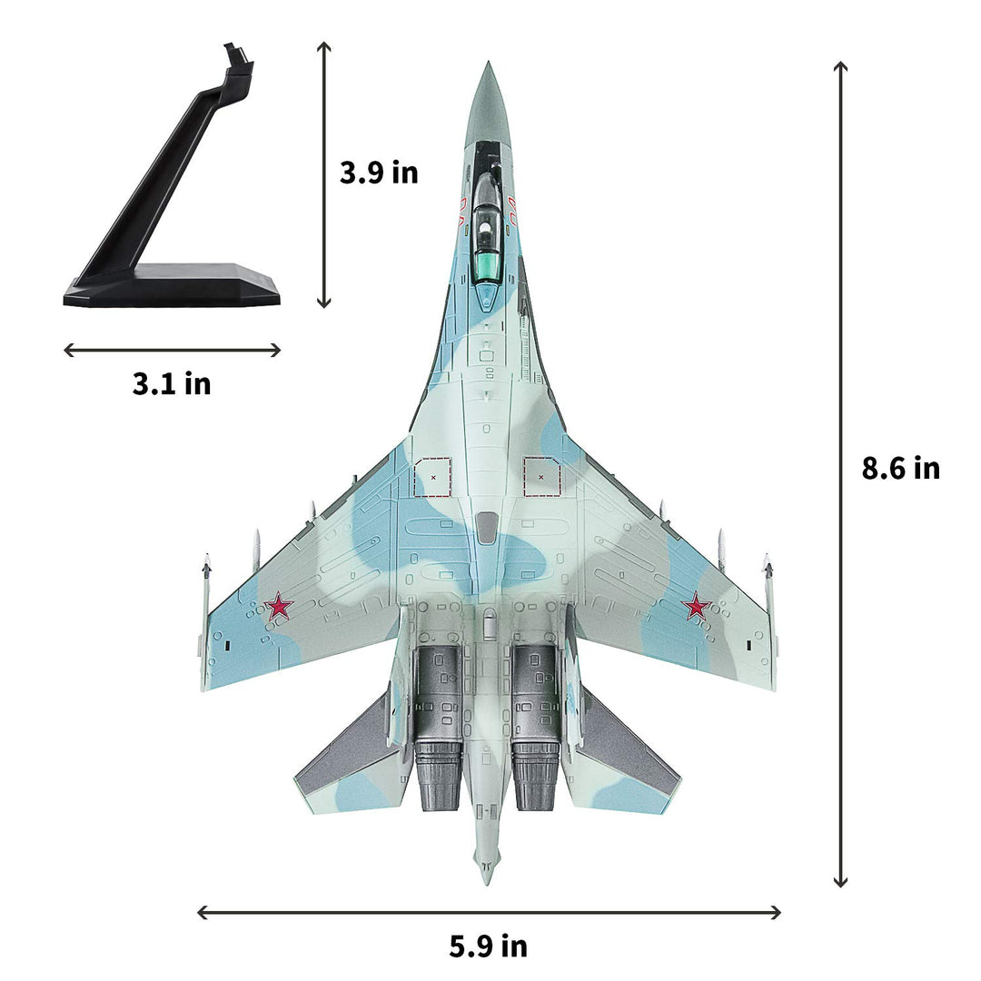 1/100 Scale SU-35 Attack Plane Metal Fighter Military Model Fairchild Republic Diecast Plane Model for Gifts Blue