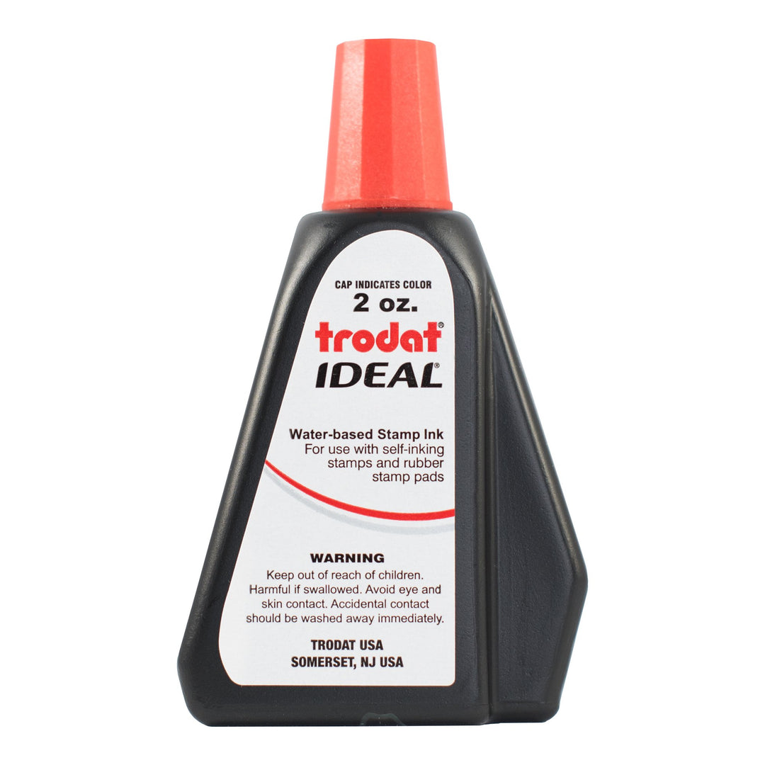 53024 Ideal Premium Replacement Ink for Use with Most Self Inking and Rubber Stamp Pads, 2 oz., Red