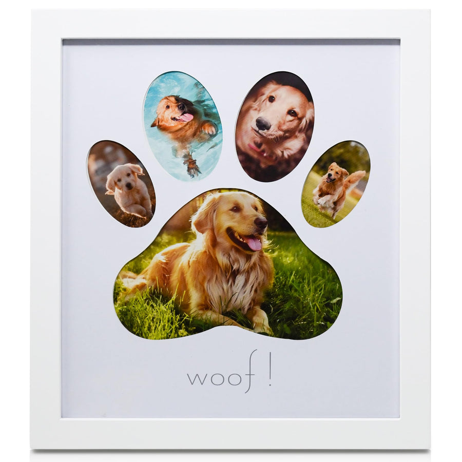 ,5-Opening Paw Print Collage Frame,Paw Print Picture Frame,Dog Frame for Pictures,Dog Mom Frame,Dog Dad Frame,Dog Paw Print Gifts,Pet Memorial Picture Frame,Pawprint Frame