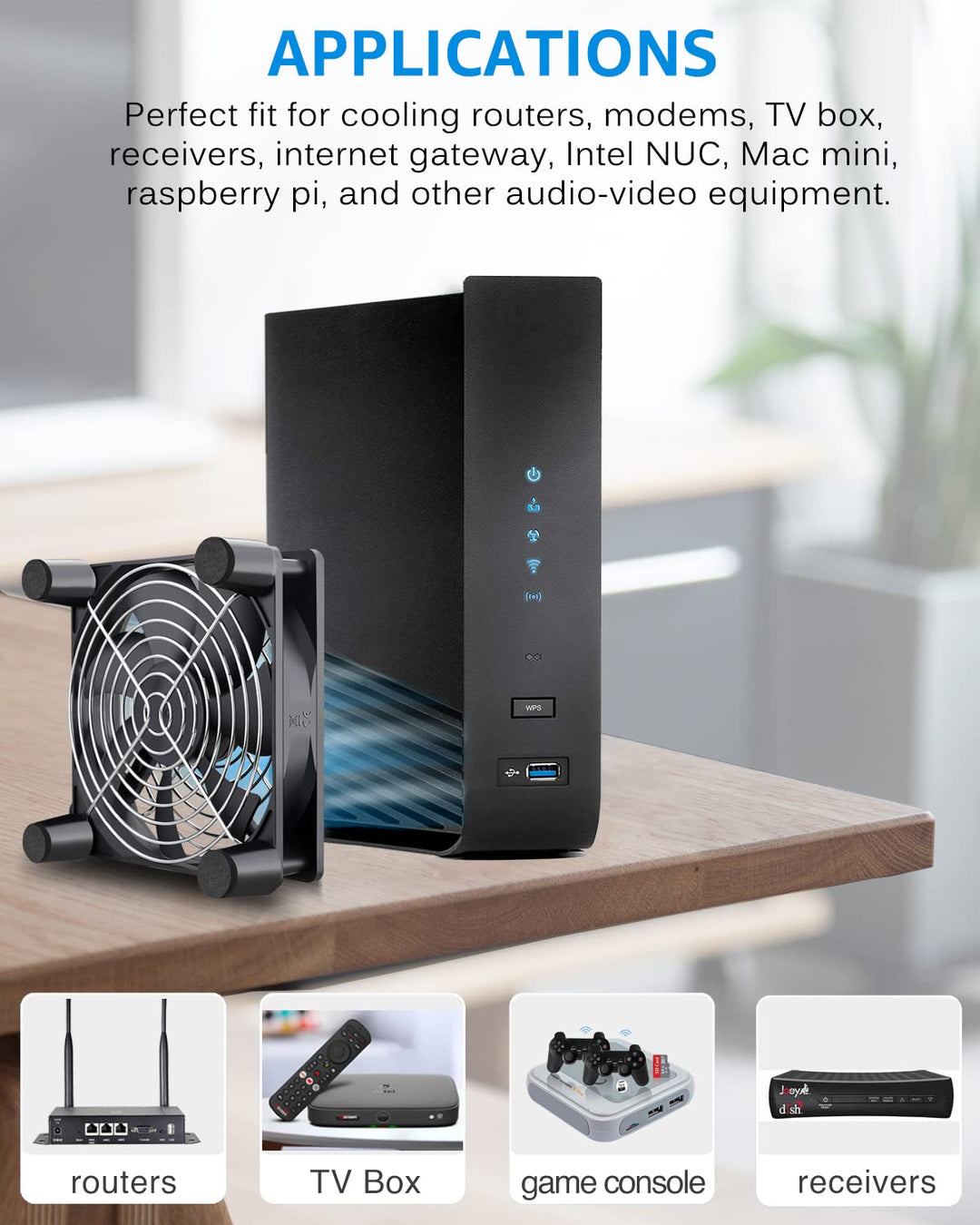 Gdstime 120mm 12cm 5 inches 5V USB Power Cooling Fan for TV Box Router Cooler