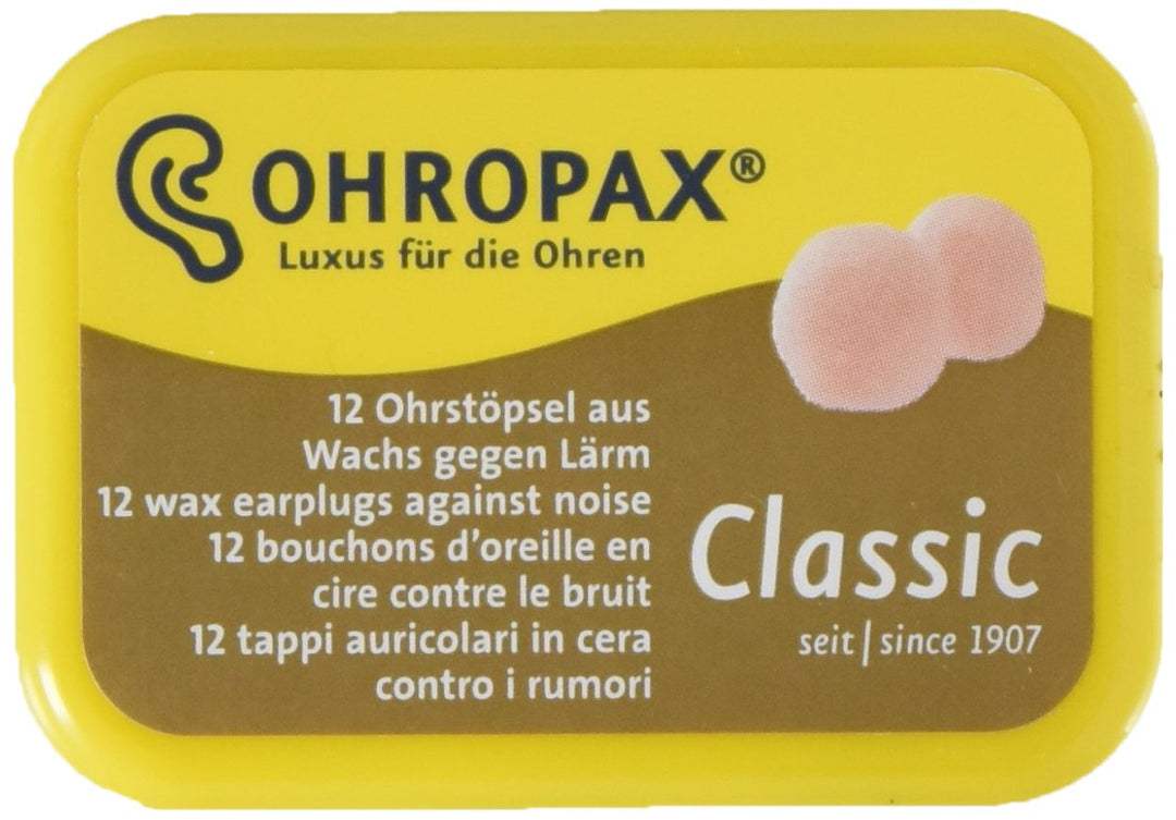 Ohropax Reusable Wax/Cotton Ear Plugs (12 Plugs Total)(