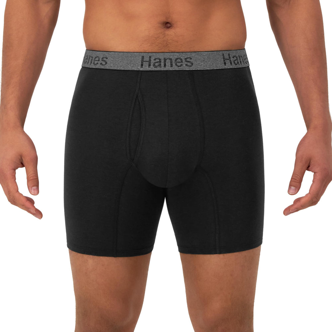 Mens 3-pack Comfort Flex Fit Ultra Soft Stretch Brief, Available In Regular And Long Leg Boxer, Blue- Regular Leg- 3 Pack, Medium US