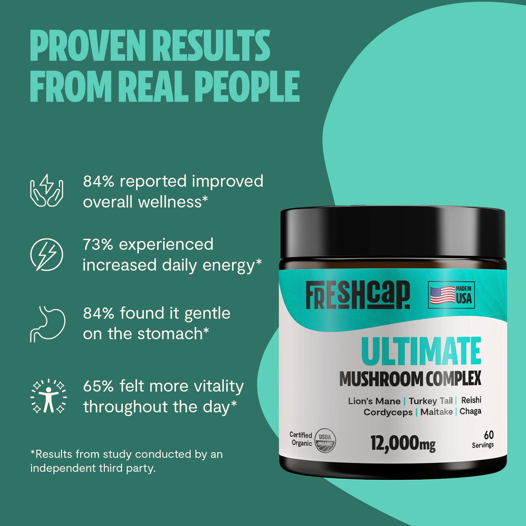 FreshCap Ultimate Mushroom Supplement Powder 12,000mg -