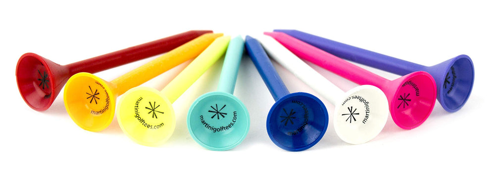ProActive Sports Martini Golf 3-1/4 Durable Plastic Tees 5-Pack (Assorted Colors)