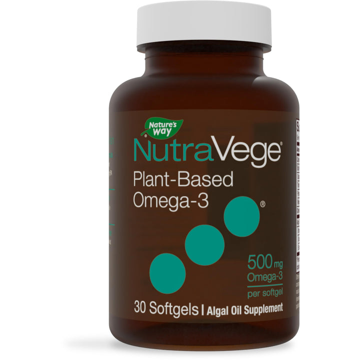 Nature&#39;s Way NutraVege Plant Based Omega-3, Heart Health and Eye and Brain Function*, 30 Vegan Softgels