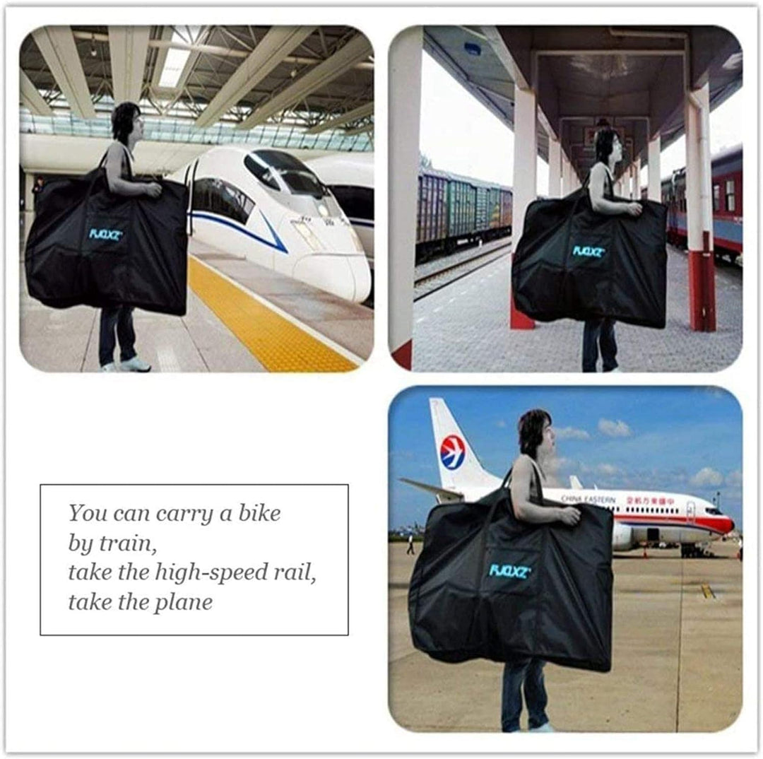 Folding Bike Travel Bag Bicycle Carrier Case Outdoors Cycling Transport Carrying Bag for 26inch Bikes (Black, 26 inch)