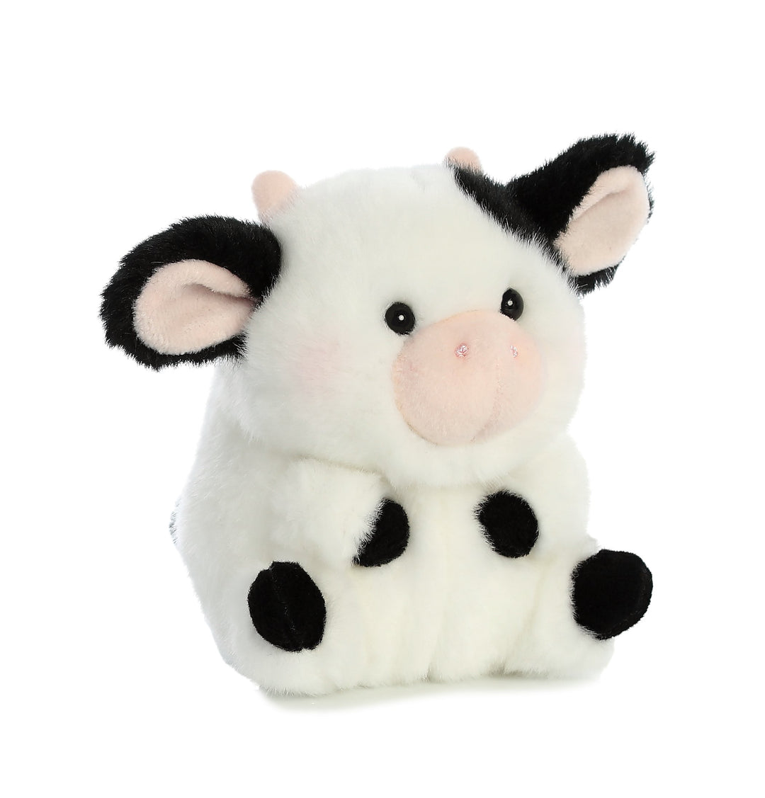 ® Round Rolly Pet™ Daisy Cow™ Stuffed Animal - Adorable Companions - On-The-Go Fun - White 5 Inches