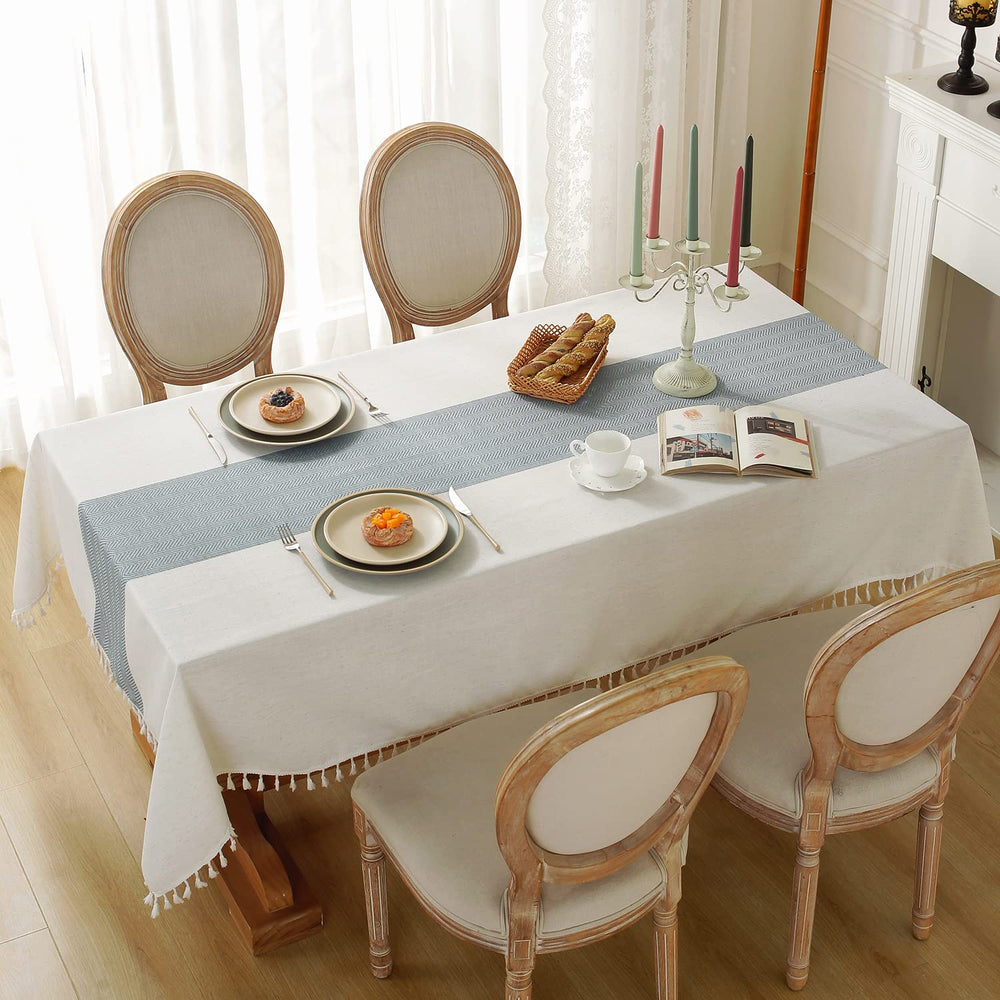 Laolitou Rustic Cotton Linen Table Cloth,Tablecloths fo