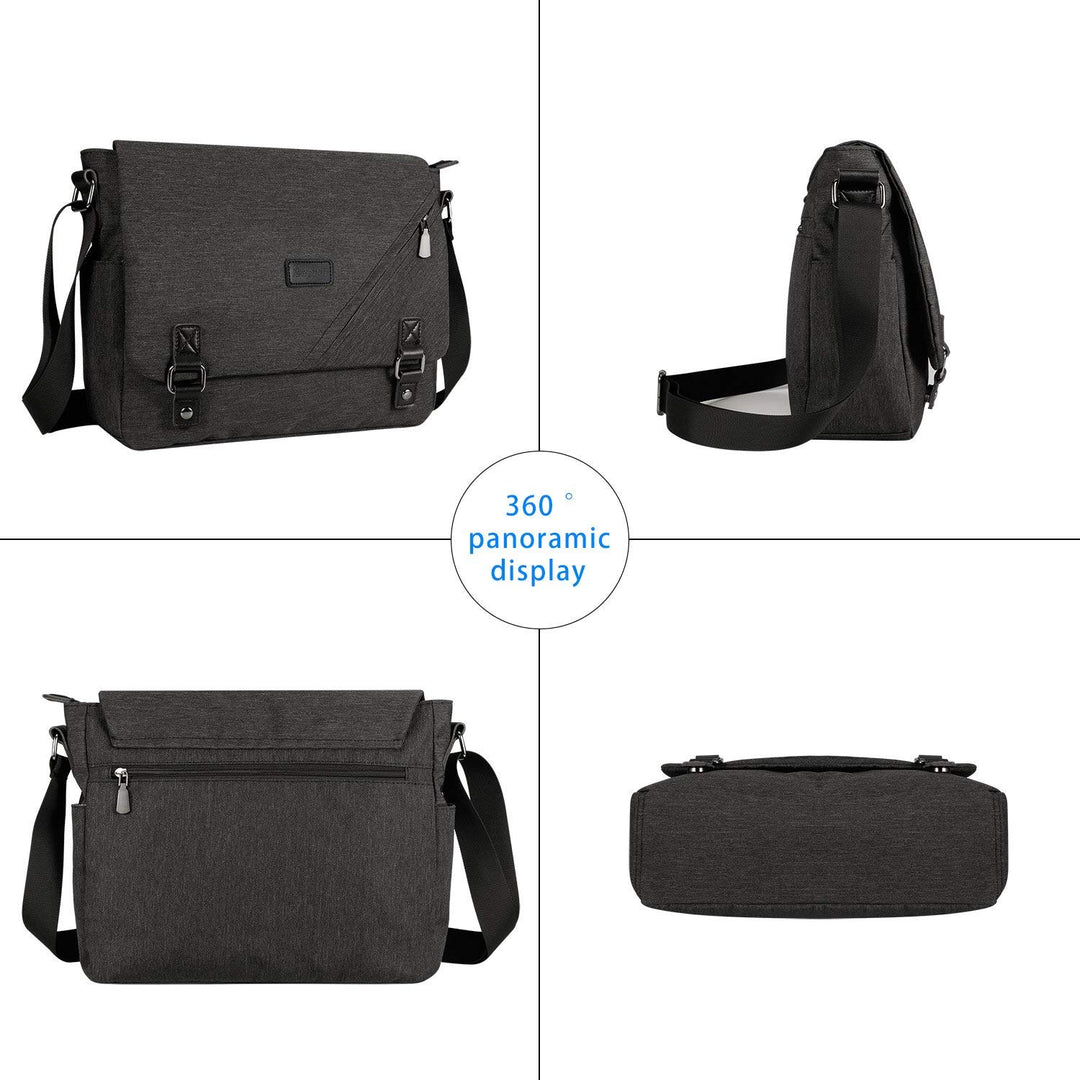 ibagbar Water Resistant Messenger Bag Satchel Shoulder Crossbody Sling Working Bag Bookbag Briefcase Fits 14 Inch Laptop for Men and Women