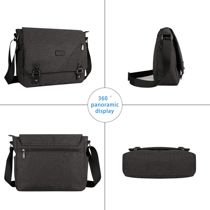 ibagbar Water Resistant Messenger Bag Satchel Shoulder Crossbody Sling Working Bag Bookbag Briefcase Fits 14 Inch Laptop for Men and Women