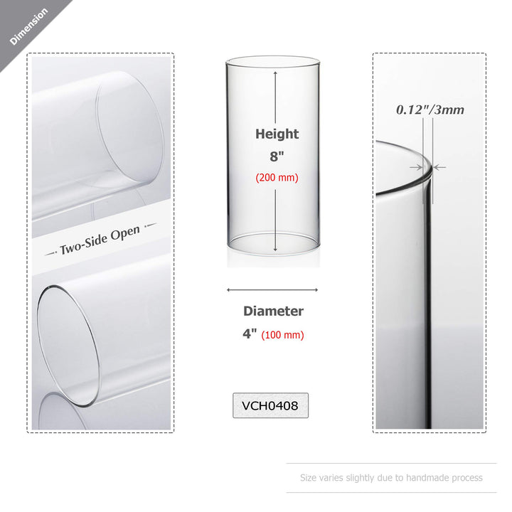 WGVI Hurricane Candle Holder Sleeve, Wide 4, Height 8, 