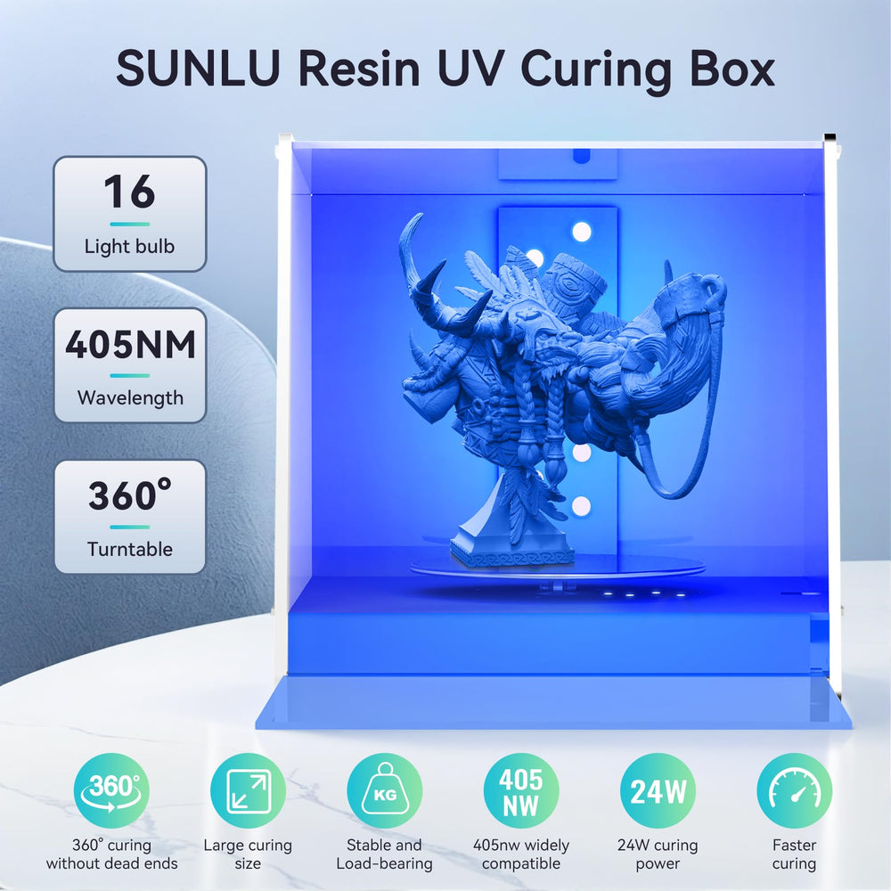 SUNLU Resin UV Curing Box, 405nm UV LED Lights, UV Ligh
