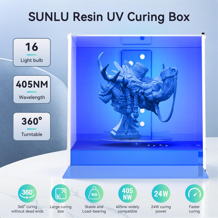 SUNLU Resin UV Curing Box, 405nm UV LED Lights, UV Ligh