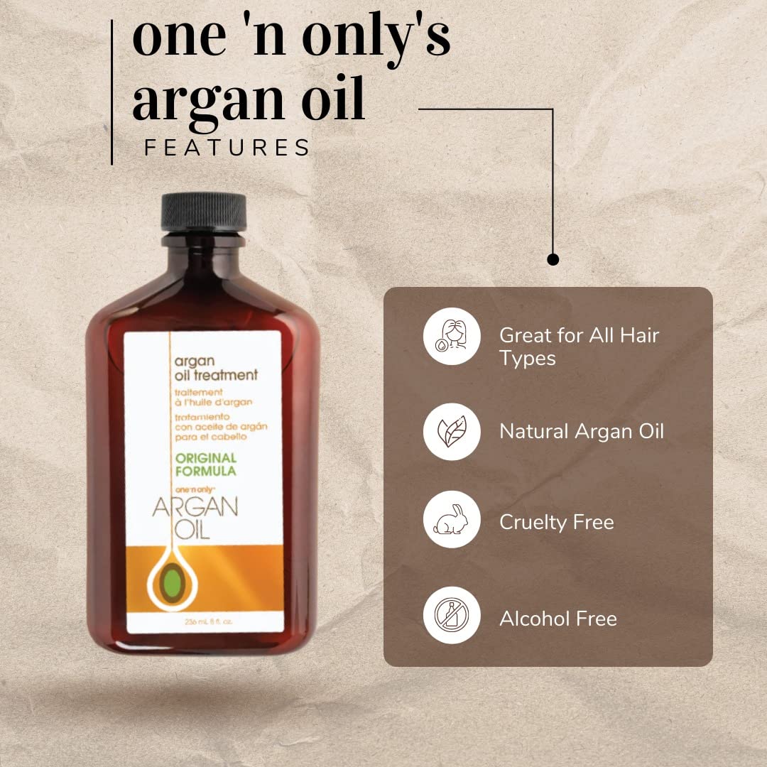 One &#39;n Only Argan Oil Hair Treatment - Hair Oil Smoothes and Strengthens Dry Damaged Hair, Eliminates Frizz, Creates Brilliant Shines, Non-Greasy Formula, 3.4 Fl. Oz