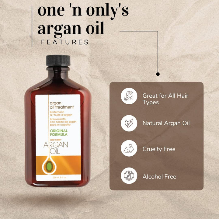 One &#39;n Only Argan Oil Hair Treatment - Hair Oil Smoothes and Strengthens Dry Damaged Hair, Eliminates Frizz, Creates Brilliant Shines, Non-Greasy Formula, 3.4 Fl. Oz