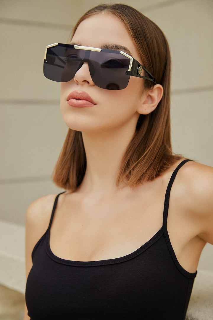 FEISEDY Women Men Sunglasse Square Flat Top Big Frame U