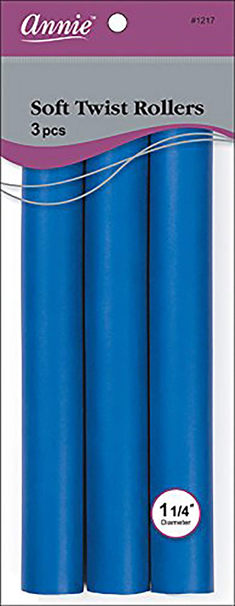 Soft Twist Rollers, Blue, 3 Count