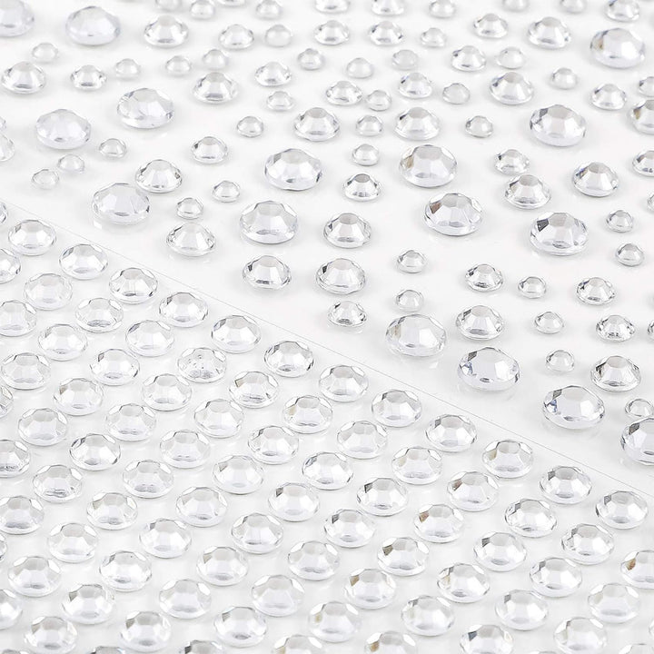 1725pcs Face Gems Rhinestones Stickers, Self Adhesive Face Jewels Stickers, 3/4/5/6 MM Stick on Rhinestones for Face, Hair, Craft, Nail, Clothes, Shoes