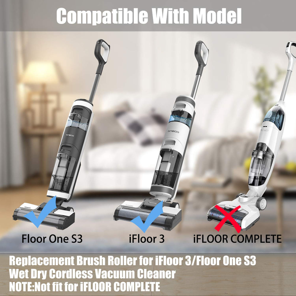 Replacement Brush Roller and Vacuum Filter Compatible with iFloor 3/iFloor One S3 Cordless Wet Dry Vacuum Cleaner (3 Brush Roller+3 HEPA Filters)