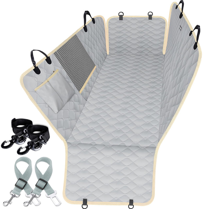 Dog Car Seat Covers for Back Seat, Waterproof Dog Car Hammock with Mesh Window Durable Scratch Proof Nonslip Pet Carseat Covers Universal Fit Protector for Cars, Trucks &amp; SUVs