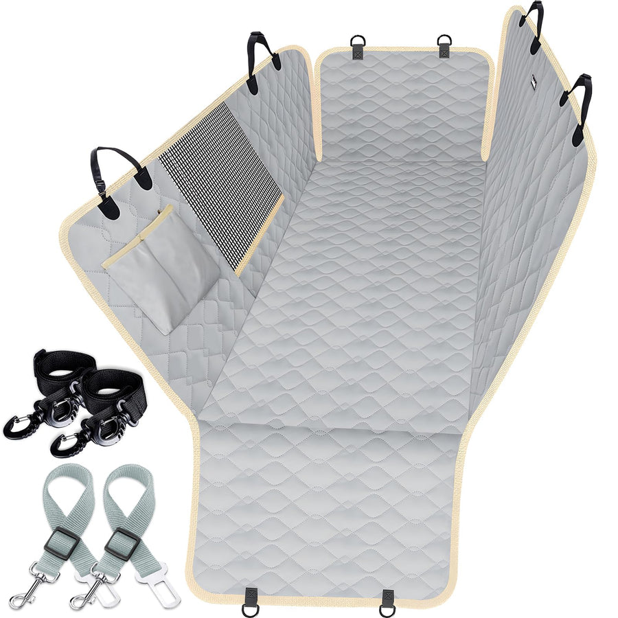 Dog Car Seat Covers for Back Seat, Waterproof Dog Car Hammock with Mesh Window Durable Scratch Proof Nonslip Pet Carseat Covers Universal Fit Protector for Cars, Trucks & SUVs