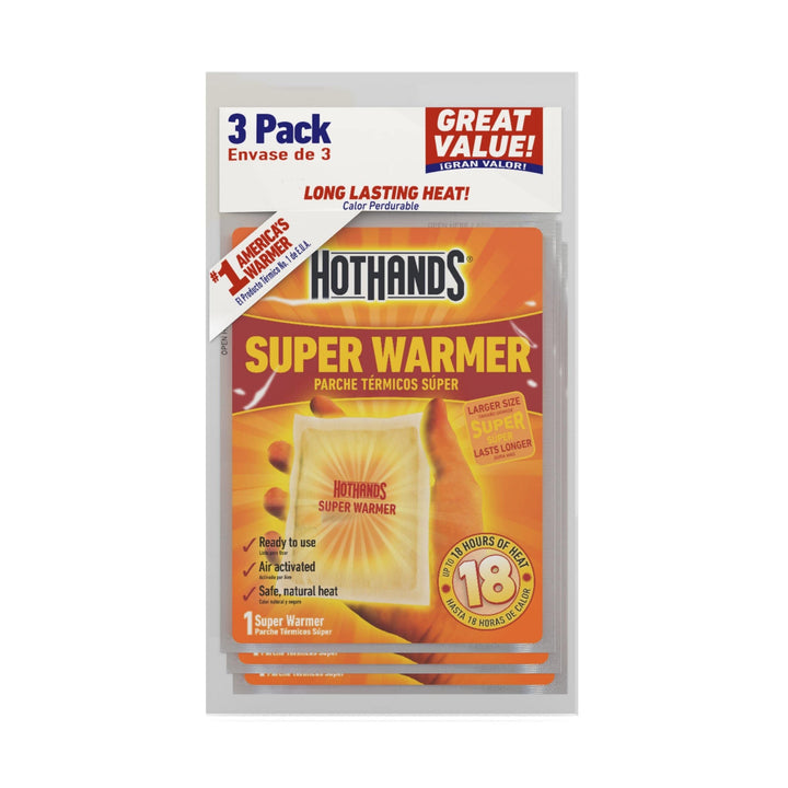 HotHands Body &amp; Hand Super Warmers - Long Lasting Natural Odorless Air Activated Warmers - Up to 18 Hours of Heat - 3 Individual Warmers
