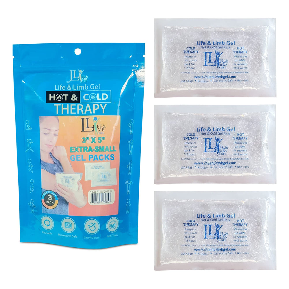 Extra Small Mini Reusable Gel Ice Pack for Injuries (3 