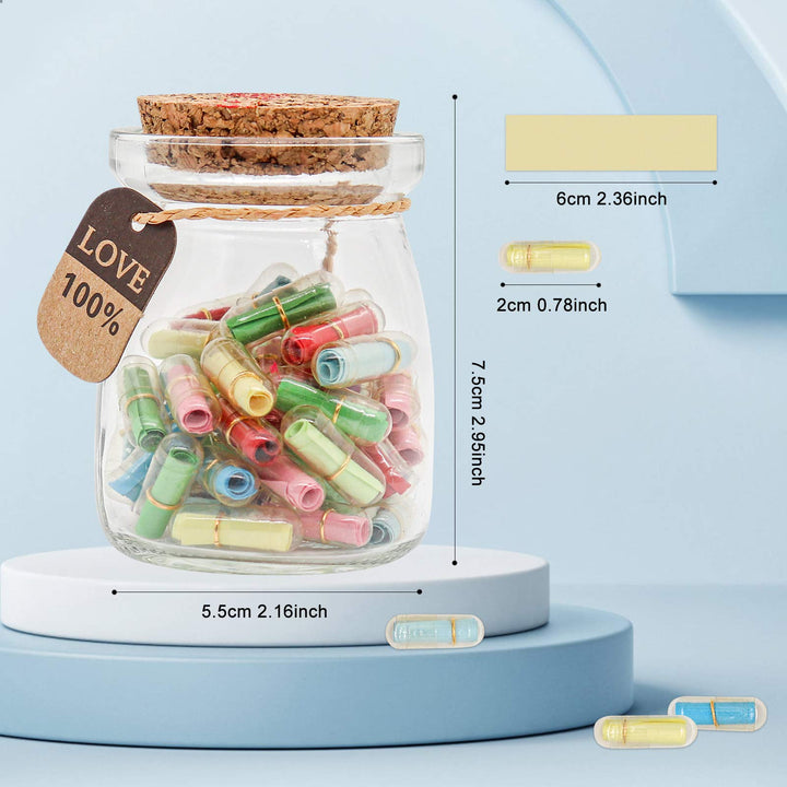 KBFUSHI Capsule Letters Message in a Bottle - Cute Thin