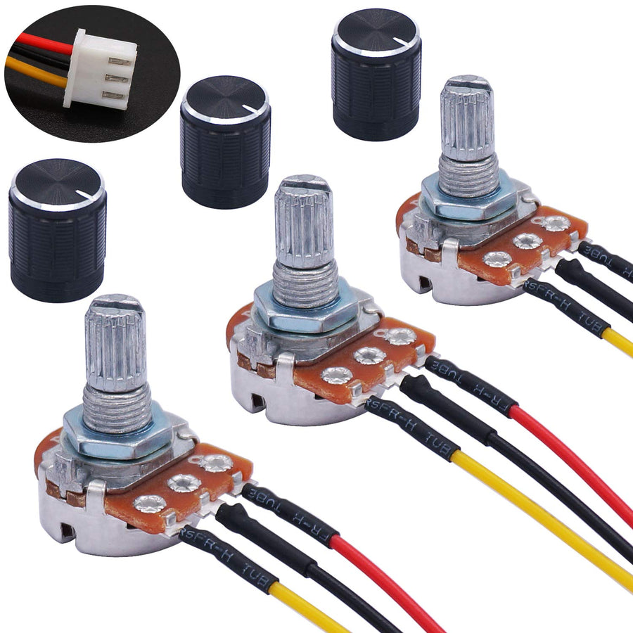 TWTADE 3PCS 10K Ohm Linear Taper Adjustable Rotary Pote