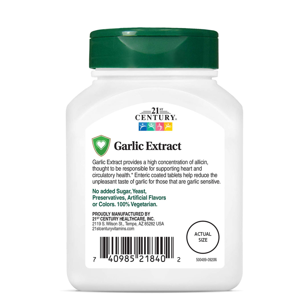 21st Century Garlic (odorless) Tablets, 60 Count (21840)