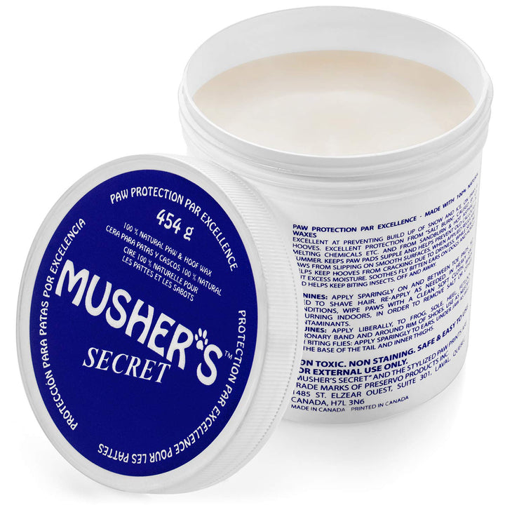Musher&#39;s Secret Dog Paw Wax 454 g (16 oz) - Moisturizing Dog Paw Protector Paw Balm That Creates an Invisible Barrier to Heal Dry Cracked Dog Paws - Vitamin E &amp; Food-Grade Ingredients - Dog Foot Balm